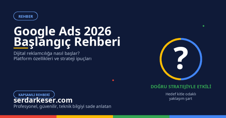 Google Ads Nedir? 2026 Kapsamlı Rehberi ve Başlangıç Stratejileri