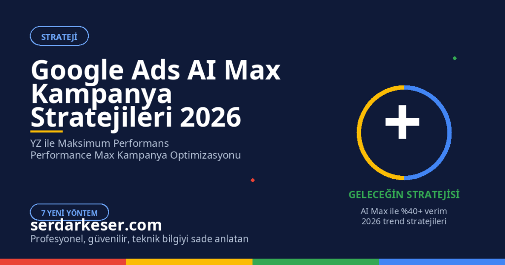Google Ads AI Max Kampanya Stratejileri 2026: Yapay Zeka ile Reklamcılığın Geleceği 1 Google Ads AI Max Kampanya Stratejileri 2026: Yapay Zeka ile Reklamcılığın Geleceği