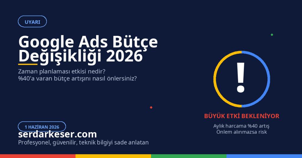 Google Ads Bütçe İlerleme Hızı Değişikliği 2026: Zaman Planlaması Kampanya Rehberi 1 Google Ads Bütçe İlerleme Hızı Değişikliği 2026: Zaman Planlaması Kampanya Rehberi