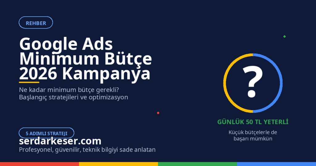 Google Ads Minimum Bütçe: 2026 Kampanya Başlatma Rehberi