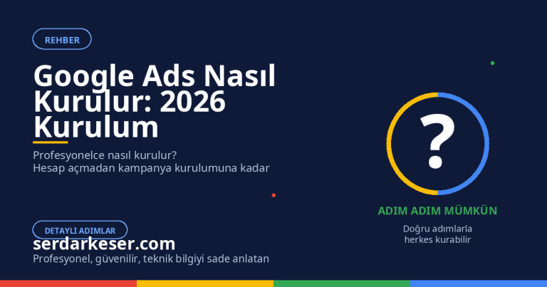 Google Ads Nasıl Kurulur: 2026 Adım Adım Kurulum Rehberi