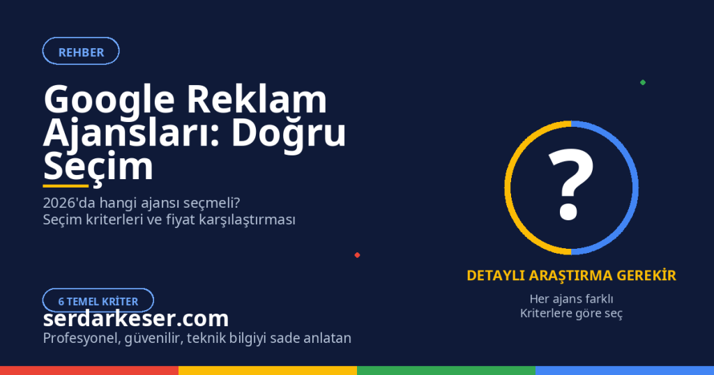 Google Reklam Ajansları: 2026'da Doğru Seçimi Nasıl Yaparsınız? 1 Google Reklam Ajansları: 2026’da Doğru Seçimi Nasıl Yaparsınız?