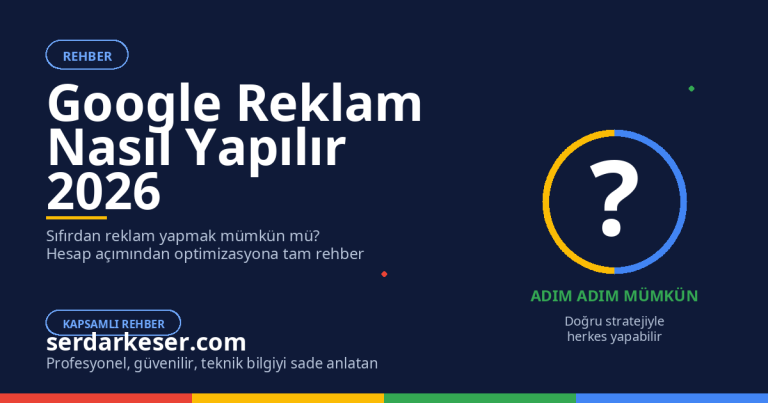 Google Reklam Nasıl Yapılır: Adım Adım Başlangıç Rehberi 2026