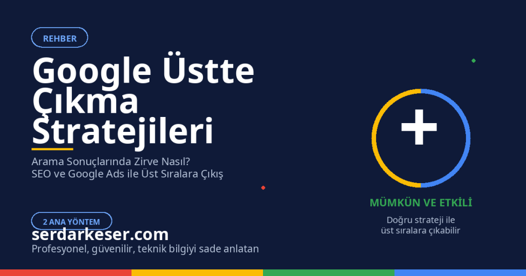 Google Üstte Çıkma: Arama Sonuçlarında Zirveye Çıkma Rehberi 1 Google Üstte Çıkma: Arama Sonuçlarında Zirveye Çıkma Rehberi