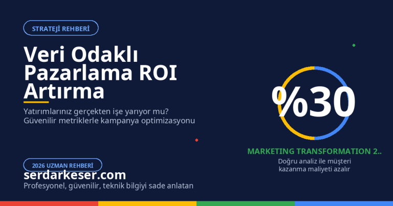 Veri Odaklı Pazarlama Stratejileri ROI Artırma: 2026 Uzman Rehberi