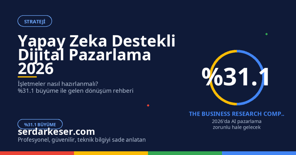 Yapay Zeka Destekli Dijital Pazarlama Stratejileri 2026: İşletmelerin Geleceği 1 Yapay Zeka Destekli Dijital Pazarlama Stratejileri 2026: İşletmelerin Geleceği