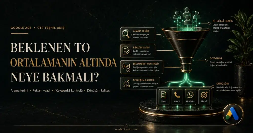 Google Ads CTR ve Beklenen Tıklama Oranı ortalamanın altında rehberi öne çıkan görseli