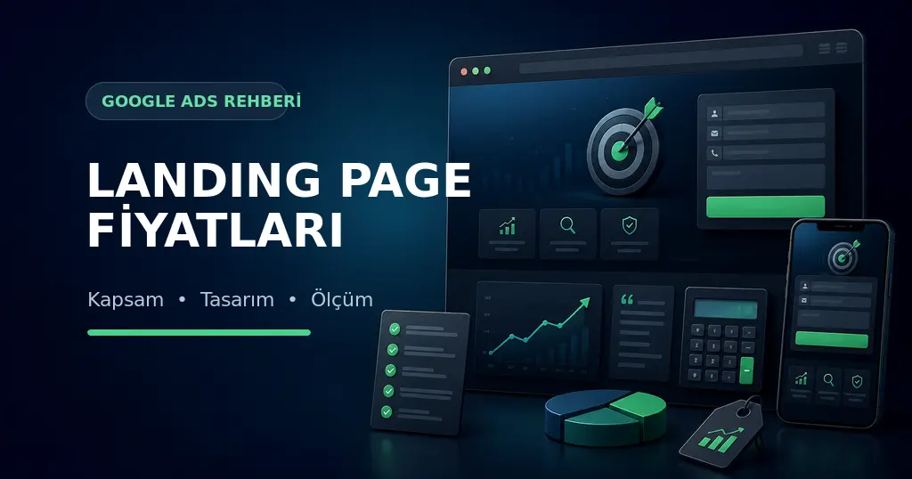 Landing page fiyatları için tasarım, kapsam ve dönüşüm ölçümü bileşenleri